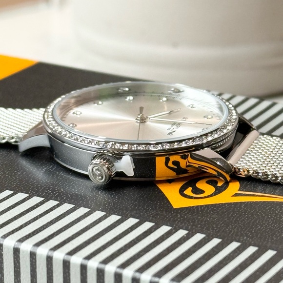 Stuhrling Women's 3904 Silver-Tone Mesh Bracelet Watch 38mm - Picture 5 of 10